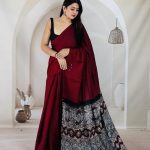 ajrakh dola silk saree