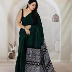 ajrakh dola silk saree