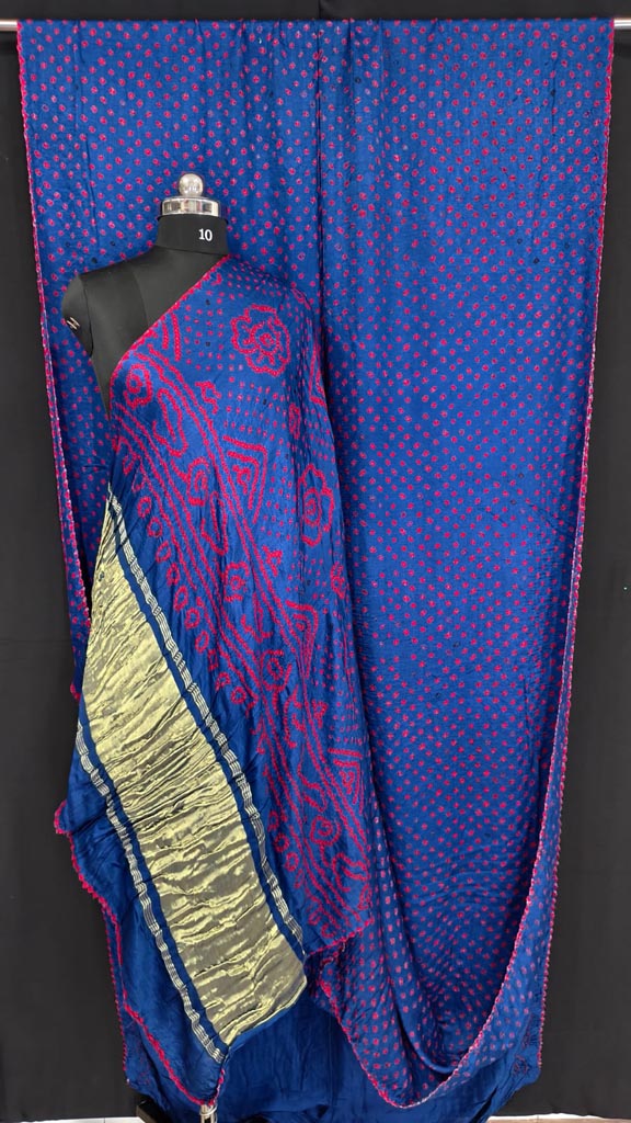 Pure Gajji Rai Bandhej – Blue Dot