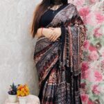Ajrakh Handwork Modal Silk Saree