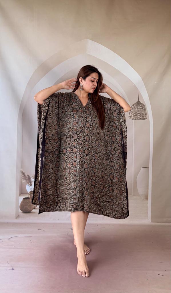 Heritage Block Printed Modal Kaftan