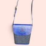 Handcrafted Ajrakh leather sling bag