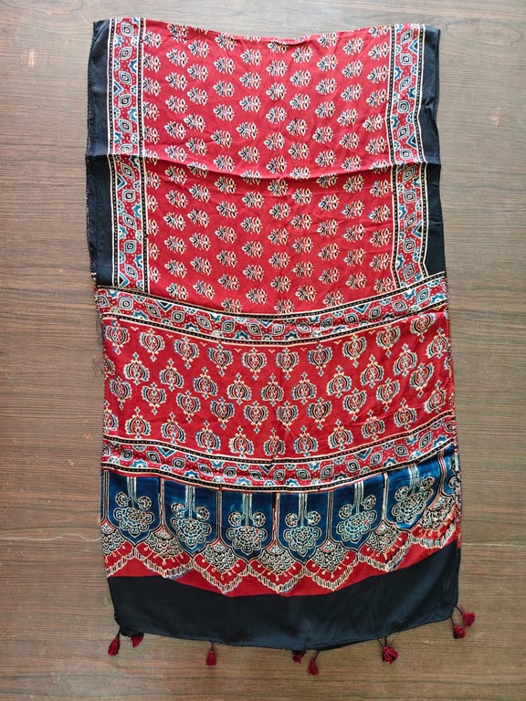 Modal Ajrakh Block Print Stole
