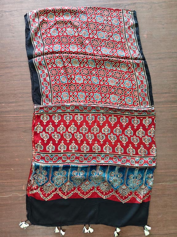 Modal Ajrakh Block Print Stole