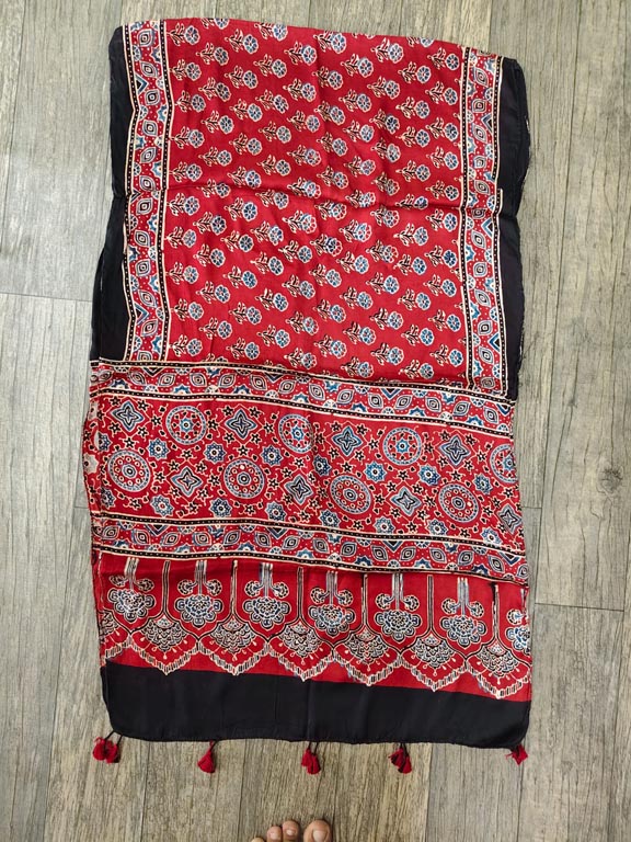 Stole8 Modal Ajrakh Block Print Stole