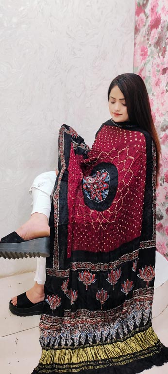 Makri Bandhani Work Designer Dupatta