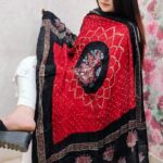 Modal Silk Ajrakh Handblock Print Dupatta