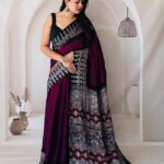 Ajrakh Handwork Modal Silk Saree