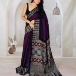 Modal silk saree with zari pallu saree