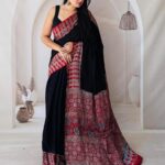 Ajrakh Handwork Modal Silk Saree