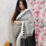 Ajrakh Handwork Modal Silk Saree