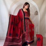 Silk Ajrakh Handblock Print Suit Pieces
