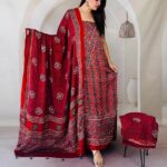 Silk Ajrakh Handblock Print Suit Pieces