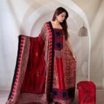 Silk Ajrakh Handblock Print Suit Pieces