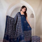 Silk Ajrakh Handblock Print Suit Pieces