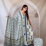 Silk Ajrakh Handblock Print Suit Pieces